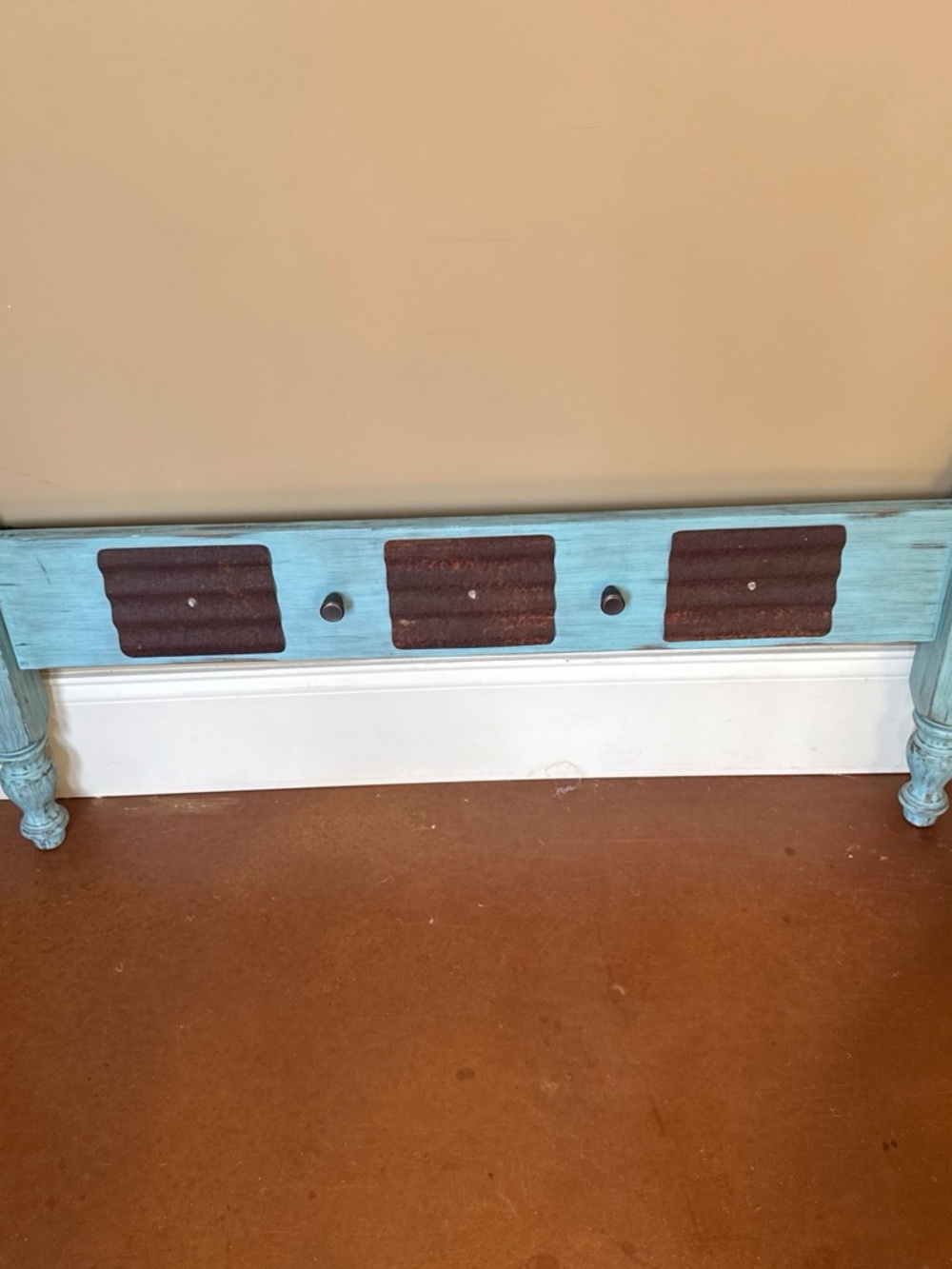 Turquoise Wooden Accent Decor- Brand Unknown